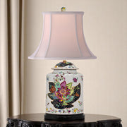 Porcelain Tobacco Leaf Scallops Jar Lamp - The Shops at Mount Vernon