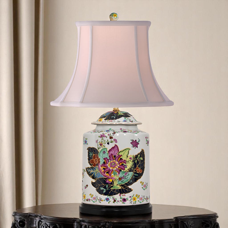 Porcelain Tobacco Leaf Scallops Jar Lamp - The Shops at Mount Vernon