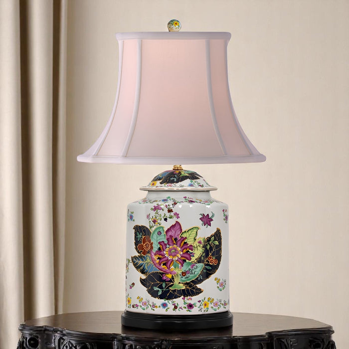 Porcelain Tobacco Leaf Scallops Jar Lamp - The Shops at Mount Vernon