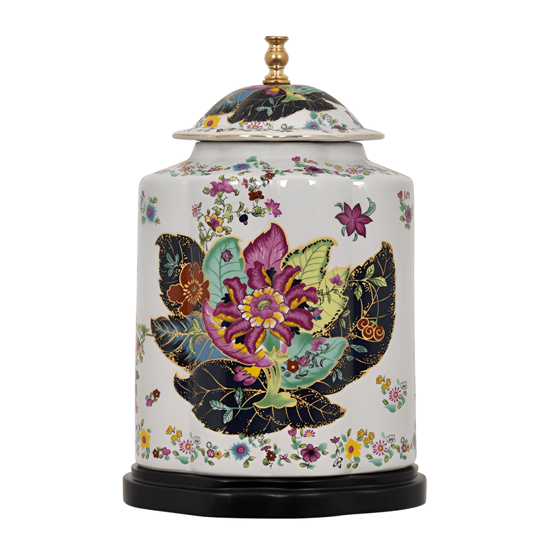 Porcelain Tobacco Leaf Scallops Jar Lamp - The Shops at Mount Vernon