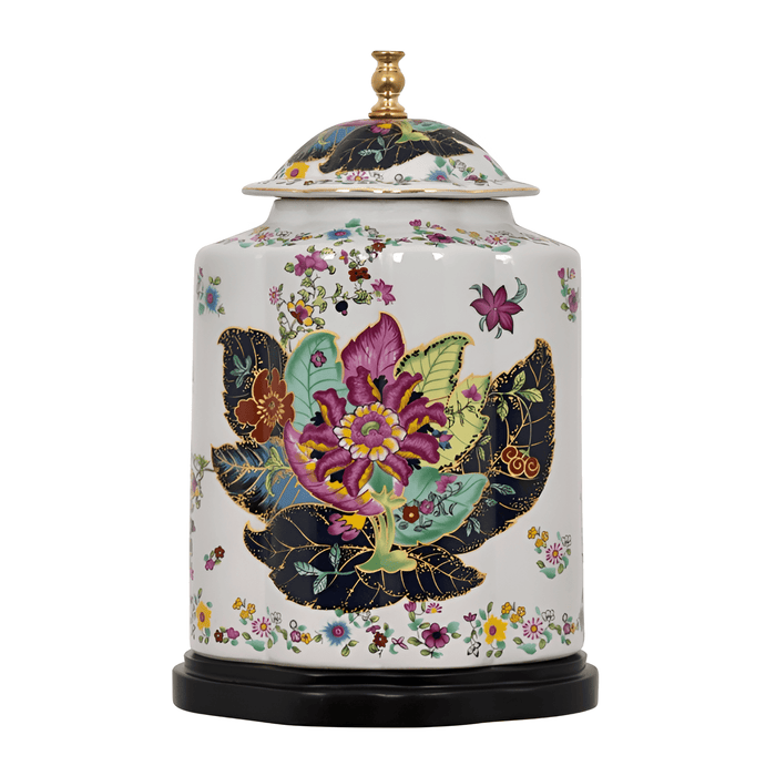 Porcelain Tobacco Leaf Scallops Jar Lamp - The Shops at Mount Vernon
