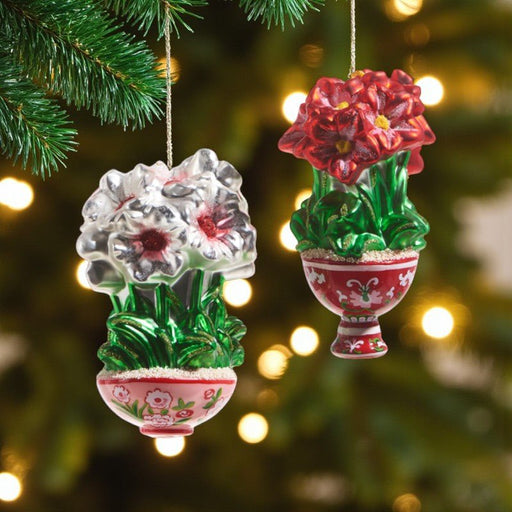 Potted Amaryllis Ornament – Set of 2 - The Shops at Mount Vernon
