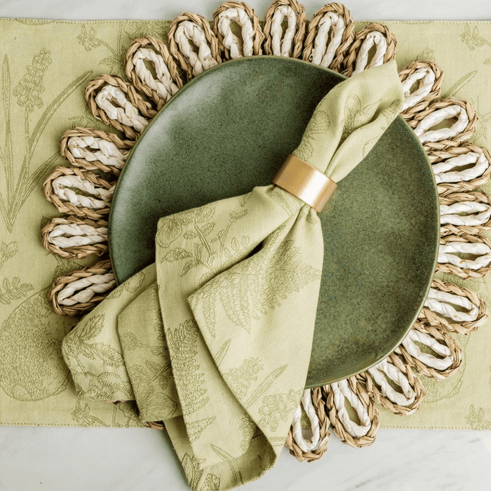 Rabbit & Fern Jacquard Cotton - Napkin - The Shops at Mount Vernon