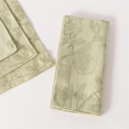 Rabbit & Fern Jacquard Cotton - Napkin - The Shops at Mount Vernon