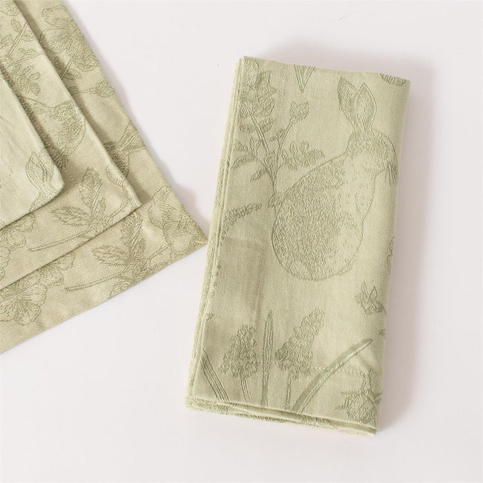 Rabbit & Fern Jacquard Cotton - Napkin - The Shops at Mount Vernon