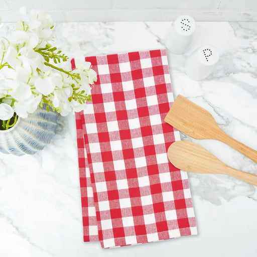 Red and White Gingham Check Towel - The Shops at Mount Vernon