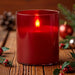 Red Glass Pillar Candle - The Shops at Mount Vernon