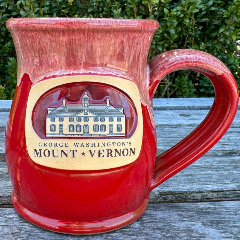 Red Mount Vernon Tall Belly Mug - Made In USA - The Shops at Mount Vernon