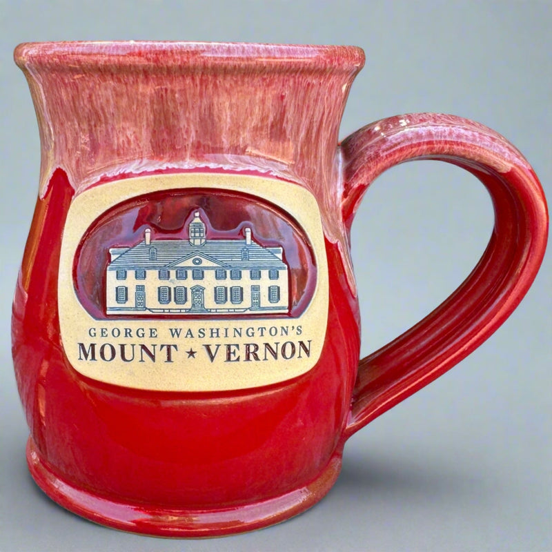 Red Mount Vernon Tall Belly Mug - Made In USA - The Shops at Mount Vernon