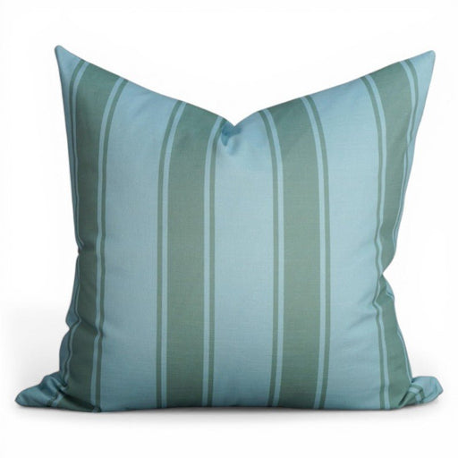 Riviera Stripes Pillow – Blue & Moss - The Shops at Mount Vernon