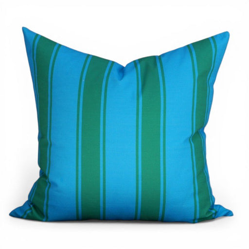Riviera Stripes Pillow – Cerulean & Kelly Green - The Shops at Mount Vernon