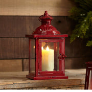 Rustic Red Lantern – 13" Tall - The Shops at Mount Vernon