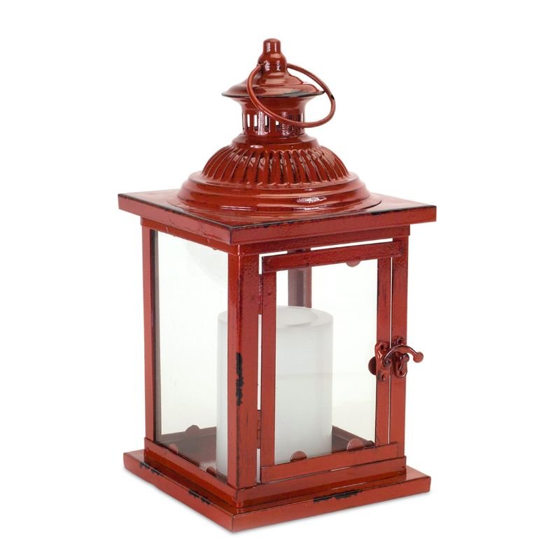Rustic Red Lantern – 13" Tall - The Shops at Mount Vernon