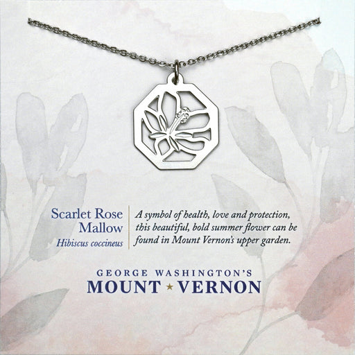 Scarlet Rose Mallow - Hibiscus Pendant Necklace - The Shops at Mount Vernon