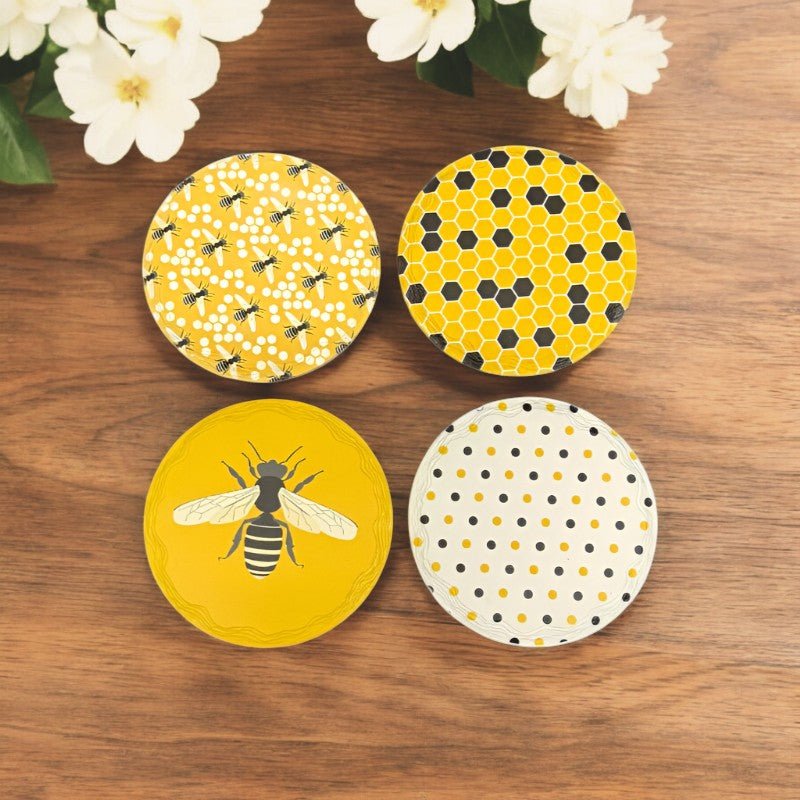 Set of 4 Bee Coasters - The Shops at Mount Vernon