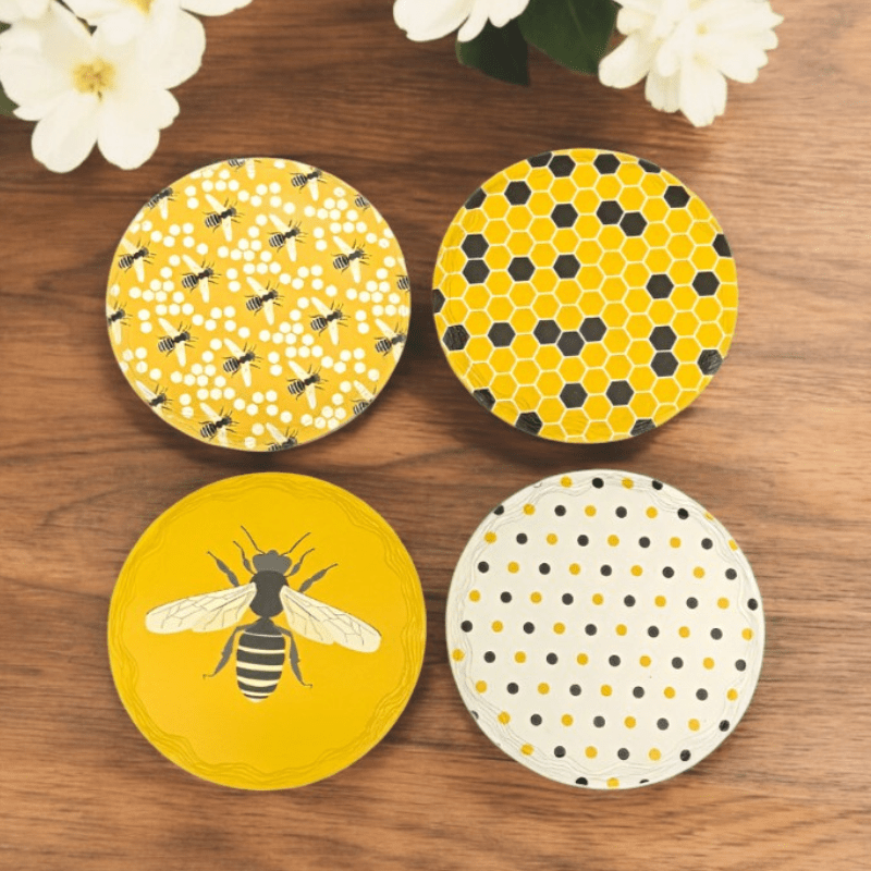 Set of 4 Bee Coasters - The Shops at Mount Vernon