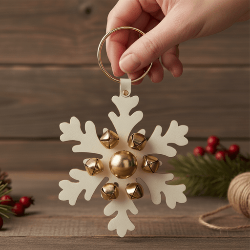 Snowflake Hanger With Bells - Assorted Colors - The Shops at Mount Vernon