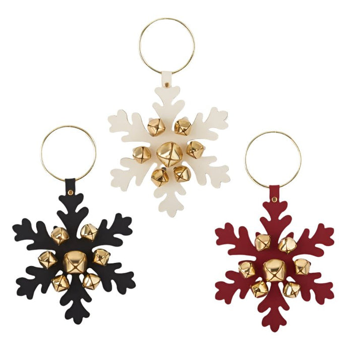 Snowflake Hanger With Bells - Assorted Colors - The Shops at Mount Vernon
