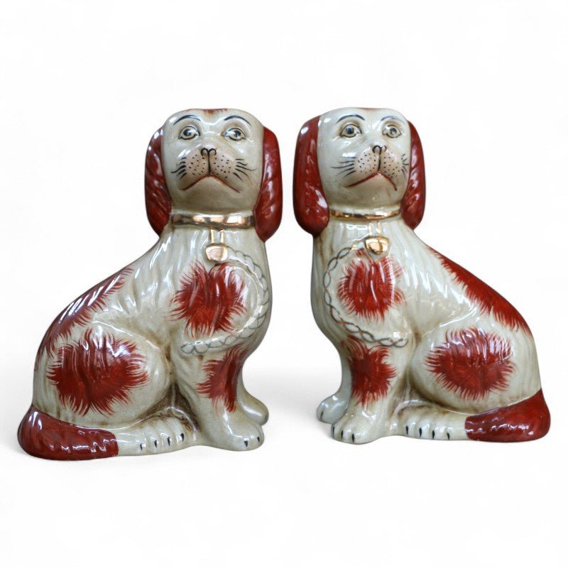 Staffordshire Dog Pair – Brown and White - The Shops at Mount Vernon