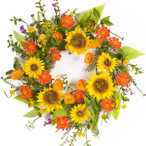 Sunflower Wreath - Bright Floral Wreath - The Shops at Mount Vernon