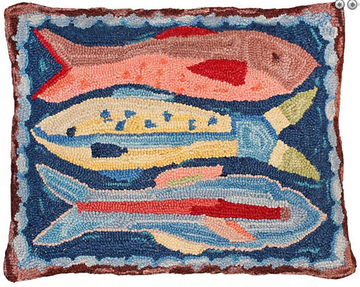 Swimming Fish Wool Hook Pillow by Michaelian Home - The Shops at Mount Vernon