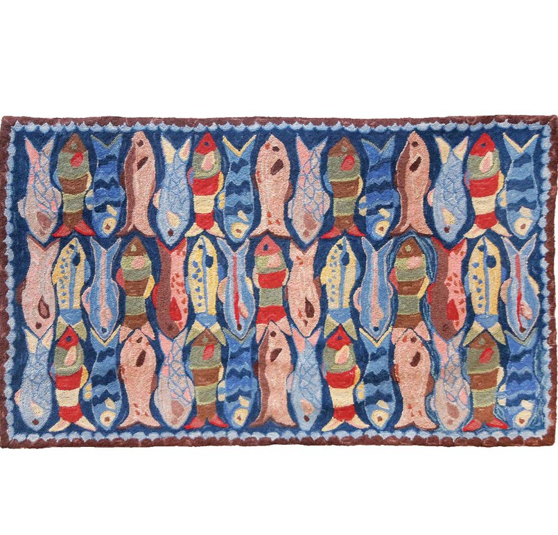Swimming Fish Wool Rug The Shops at Mount Vernon