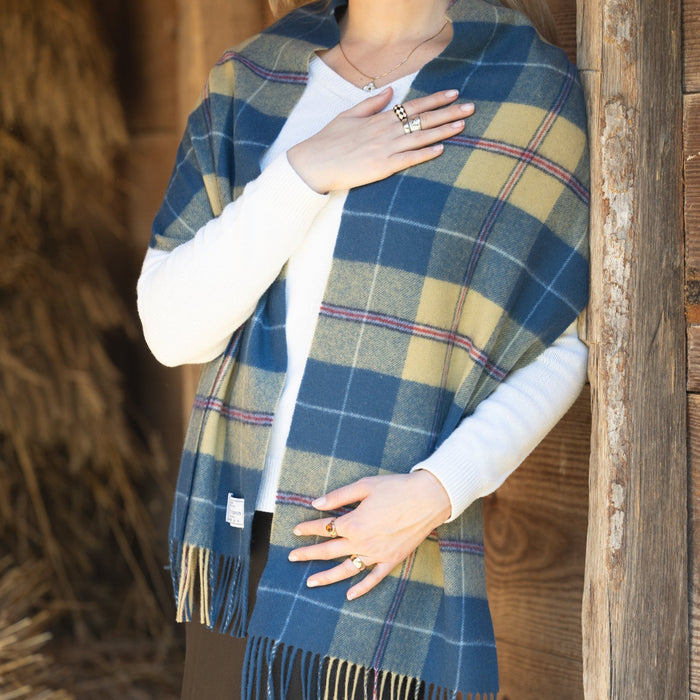 Tartan Shawl - Wool Stole - Wool Oversized Scarf - The Shops at Mount Vernon