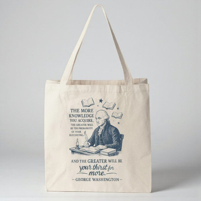 Thirst for Knowledge Canvas Tote Bag - The Shops at Mount Vernon