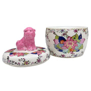 Tobacco Leaf Jar with Pink Foo Dog Lid – 6" - The Shops at Mount Vernon