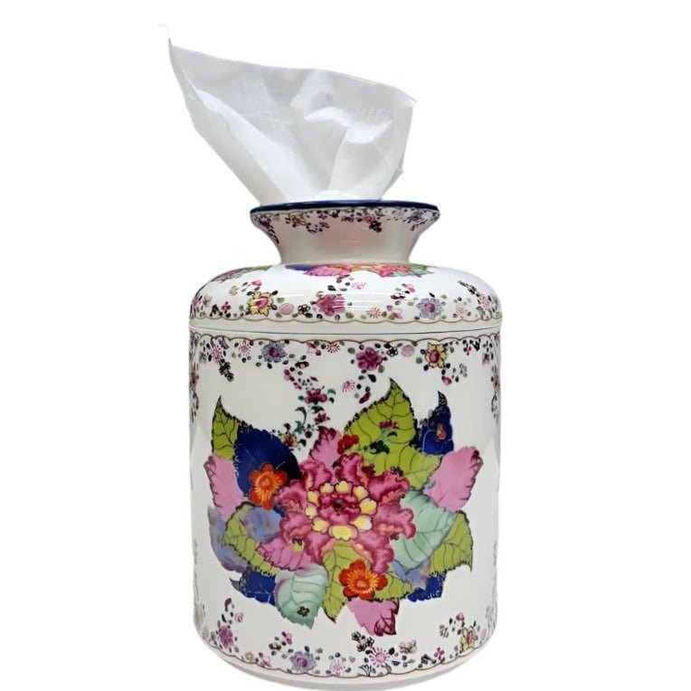 Tobacco Leaf Porcelain Tissue Box Cover Jar - The Shops at Mount Vernon