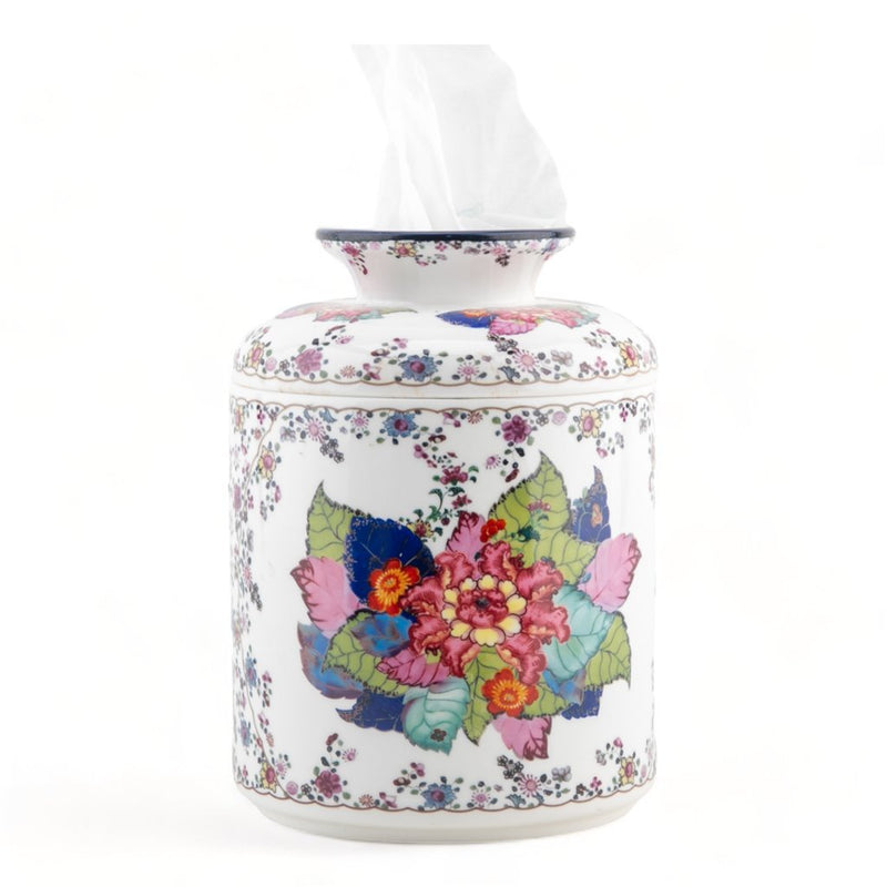 Tobacco Leaf Porcelain Tissue Box Cover Jar - The Shops at Mount Vernon