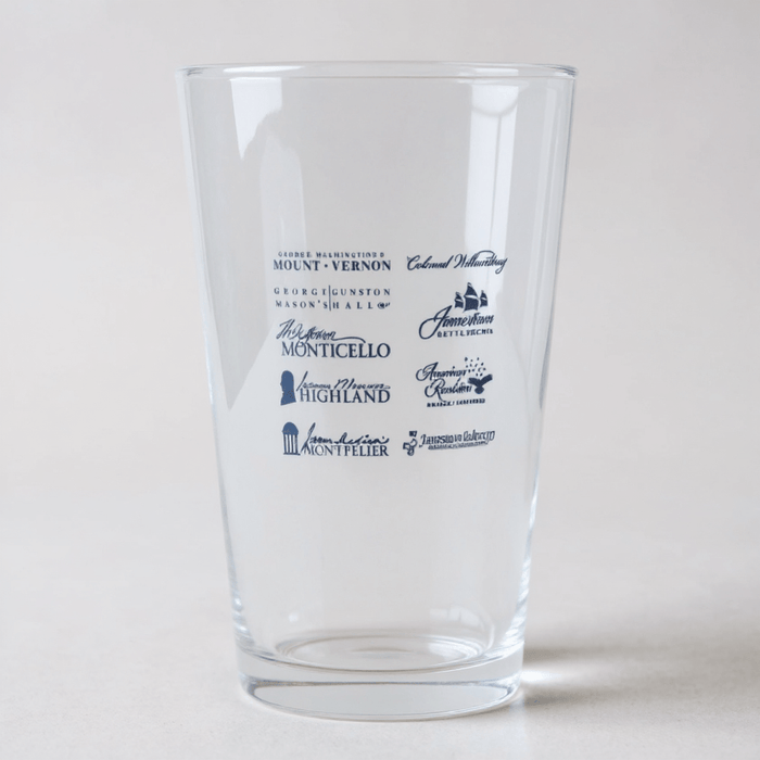 VA250 Historic Museums Collaboration Pint Glass - The Shops at Mount Vernon