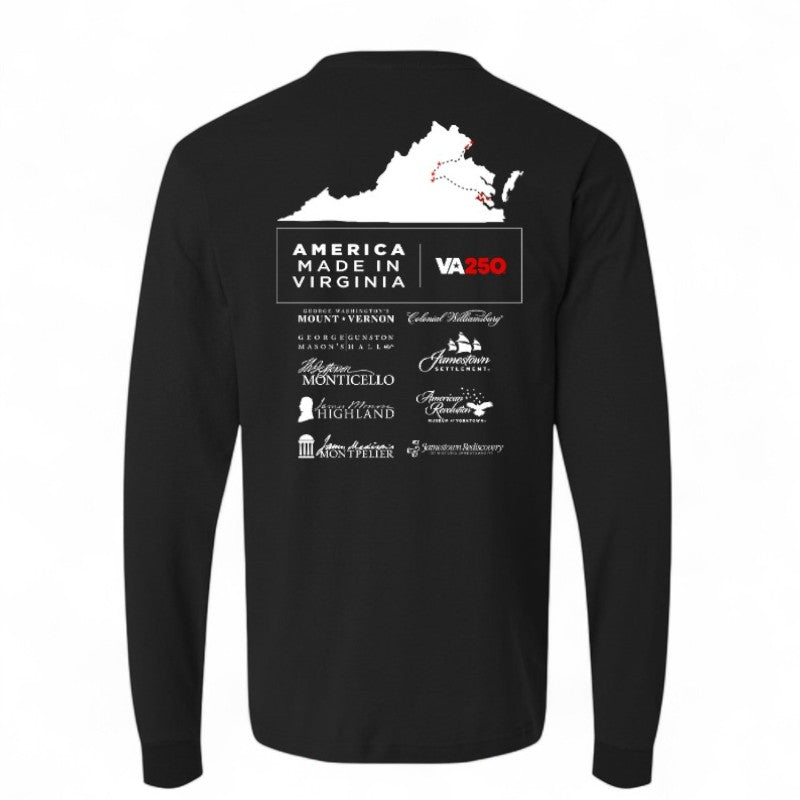 VA250 x Historic Museums Collaboration Long Sleeve T-Shirt - The Shops at Mount Vernon