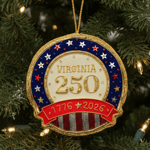 Virginia 250 Stars & Stripes Ornament St. Nicholas - The Shops at Mount Vernon