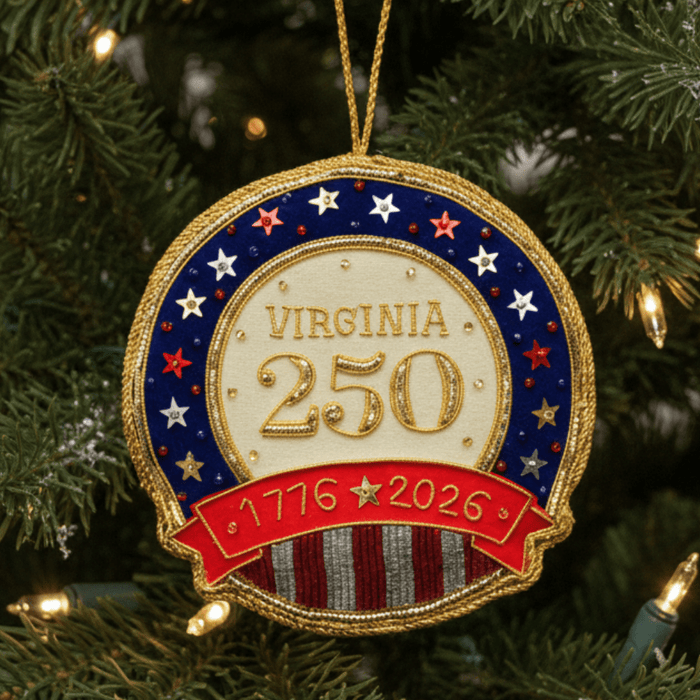 Virginia 250 Stars & Stripes Ornament St. Nicholas - The Shops at Mount Vernon