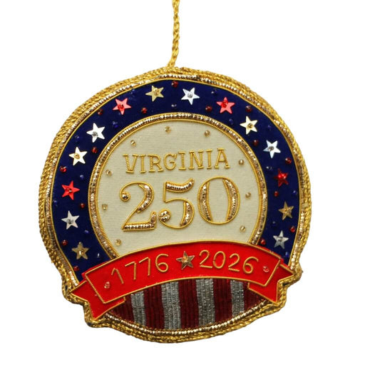 Virginia 250 Stars & Stripes Ornament St. Nicolas - The Shops at Mount Vernon