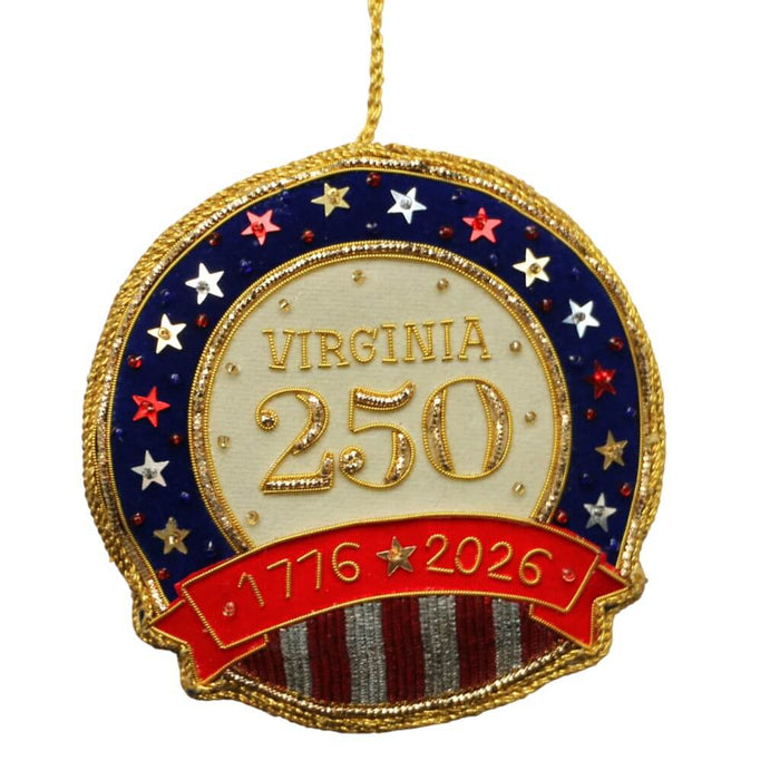 Virginia 250 Stars & Stripes Ornament St. Nicolas - The Shops at Mount Vernon