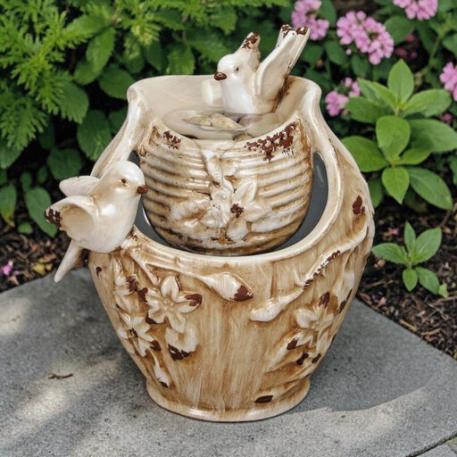 Water Fountain Floral Bird Bath - The Shops at Mount Vernon