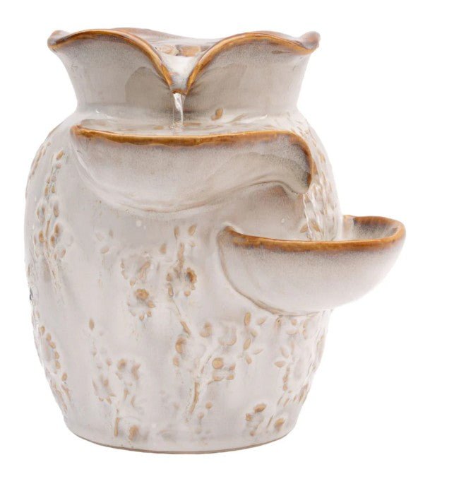 Water Fountain Floral Scallop Antique White - The Shops at Mount Vernon