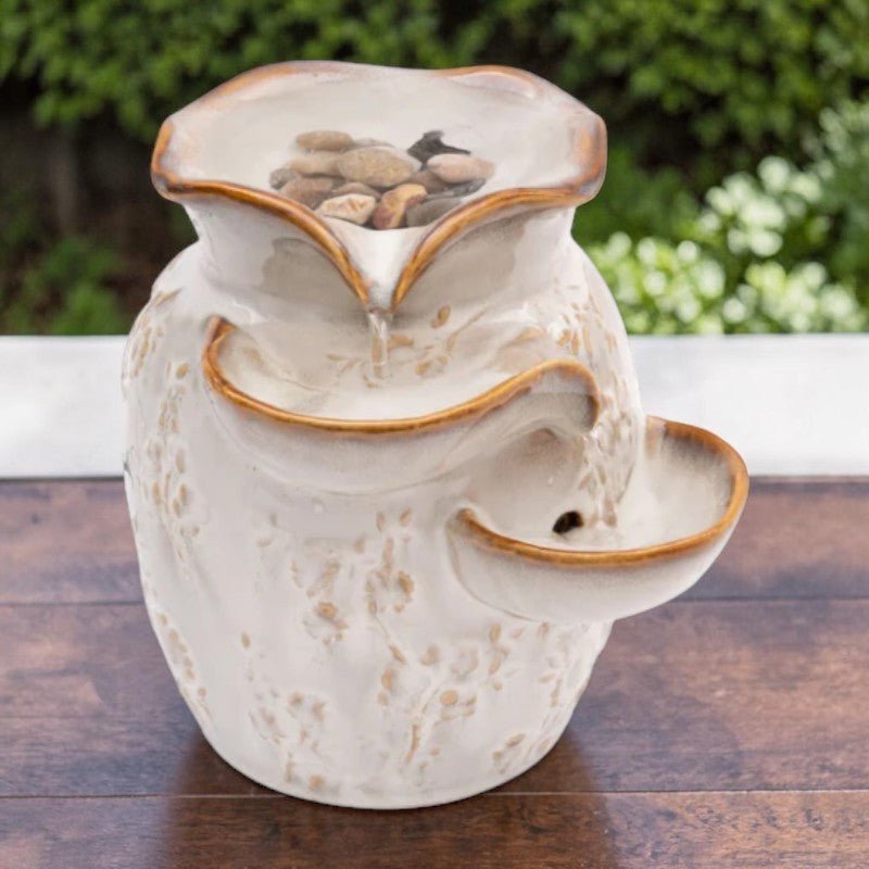 Water Fountain Floral Scallop Antique White - The Shops at Mount Vernon