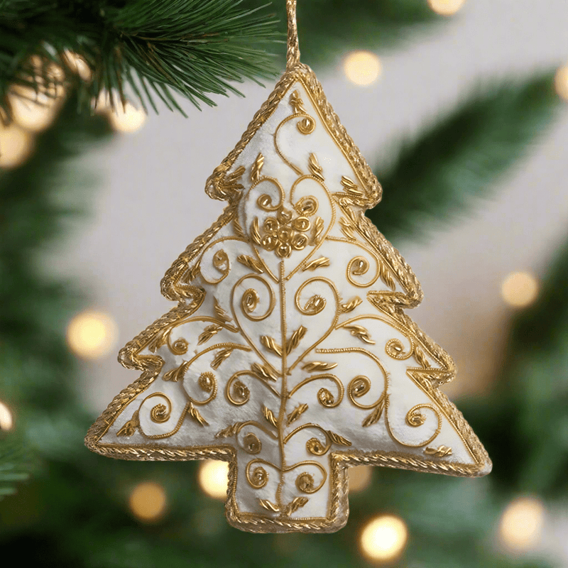 White & Christmas Tree Ornament St. Nicolas - The Shops at Mount Vernon