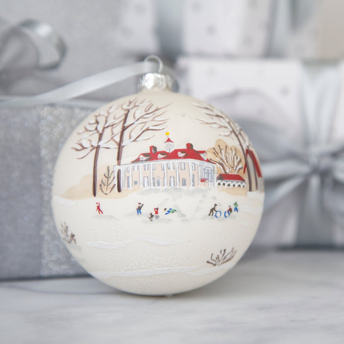 Winter Wonderland Mount Vernon Glass Ball Ornament - The Shops at Mount Vernon