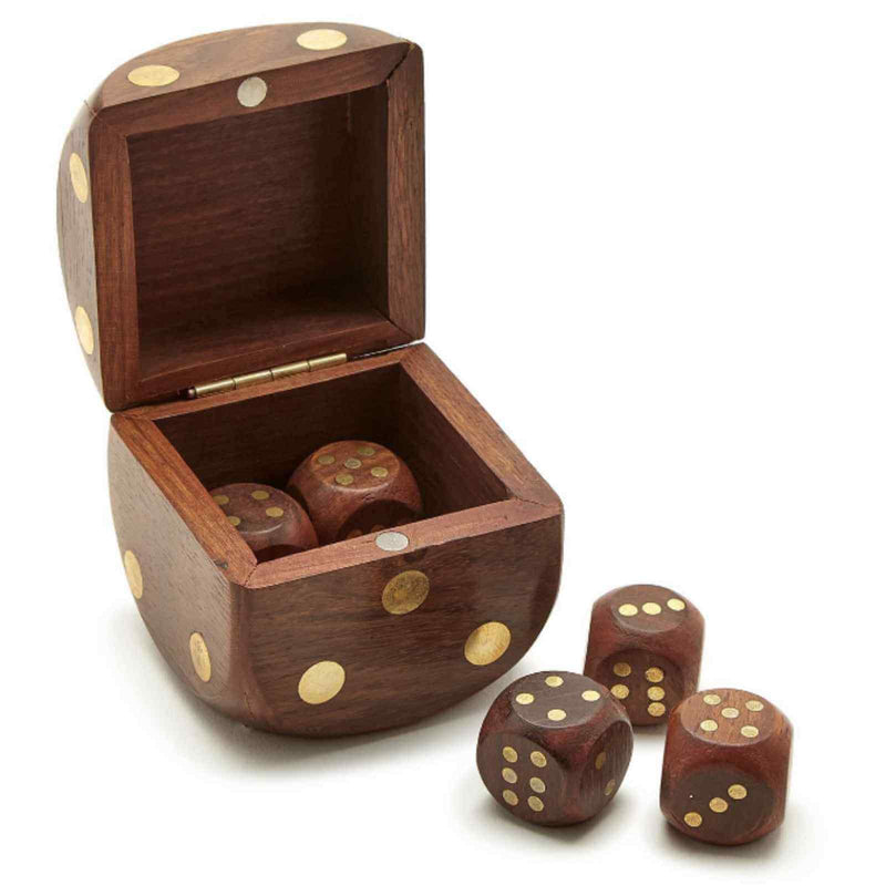 Wood Box with 6 Dice - The Shops at Mount Vernon