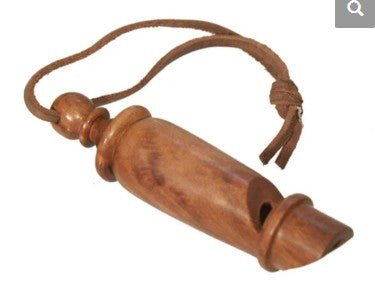 Wood Signal Whistle on leather strap - The Shops at Mount Vernon