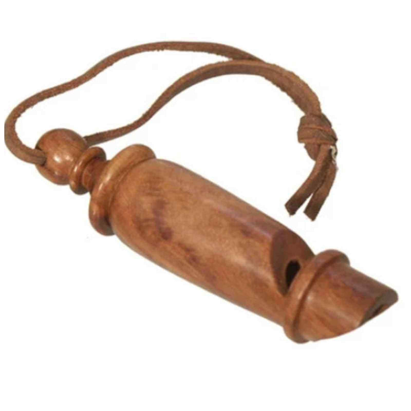 Wood Signal Whistle on Leather Strap - The Shops at Mount Vernon