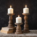 Wooden Pillar Candle Holders - Set of 3 - The Shops at Mount Vernon