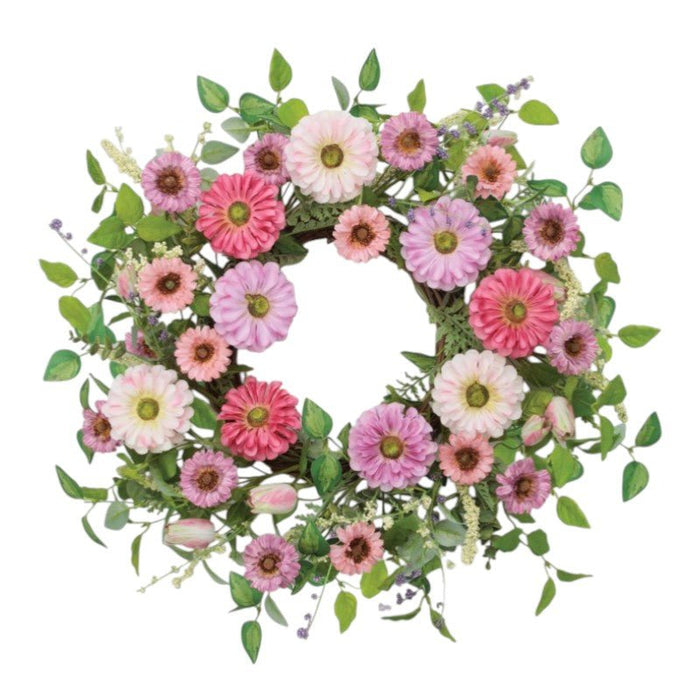 Wreath Zinnia Tulip 26in - The Shops at Mount Vernon