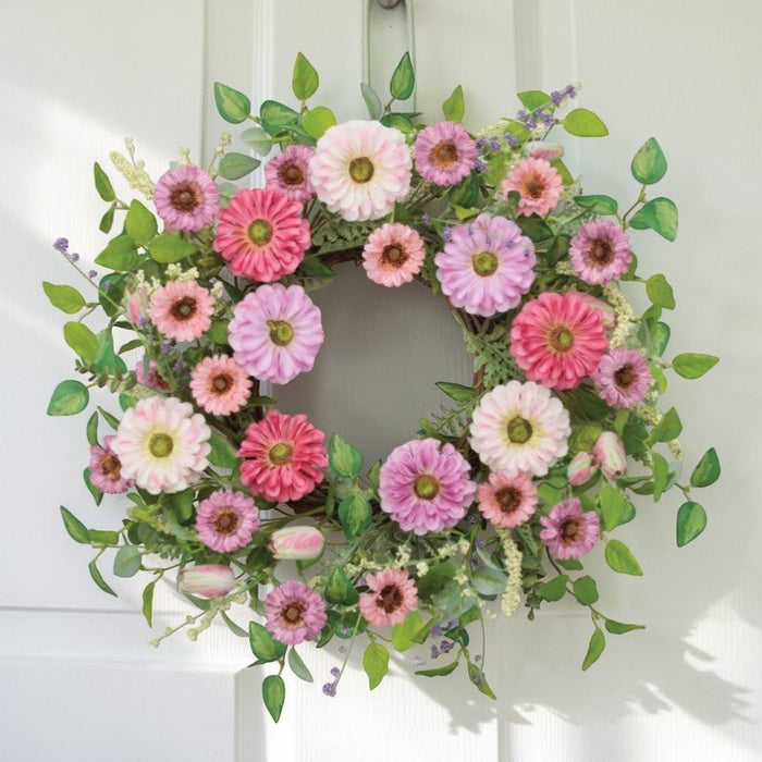 Wreath Zinnia Tulip 26in - The Shops at Mount Vernon