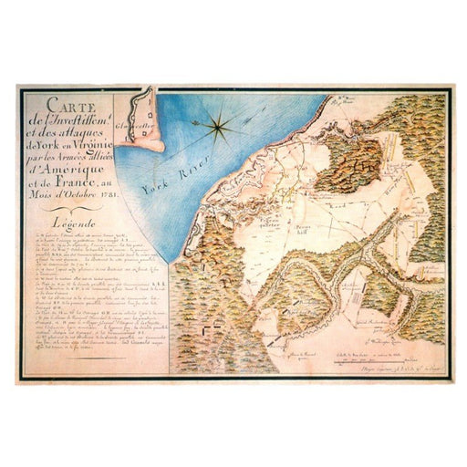 Yorktown, Virginia 1781 Map - Replica Print - The Shops at Mount Vernon