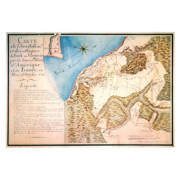 Yorktown, Virginia 1781 Map - Replica Print - The Shops at Mount Vernon